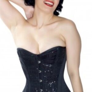 True Corset Playgirl Black Sequin 32”